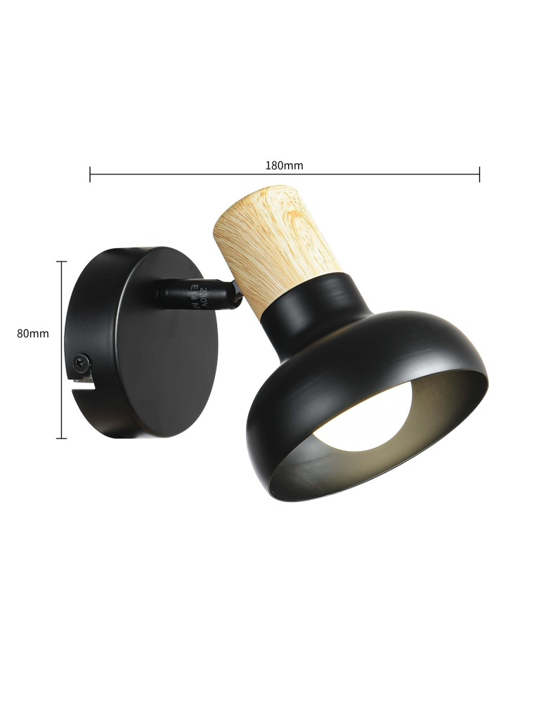 Light Prestige Arezzo kinkiet czarny E14 czarny LP-1420/1W BK Light Prestige Arezzo kinkiet czarny E14 czarny LP-1420/1W BK