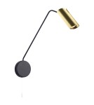 Light Prestige Futuro 1 kinkiet złoty/czarny z wysięgnikiem GU10 czarny/złoty LP-17001/1WL GD/BK Light Prestige Futuro 1 kinkiet złoty/czarny z wysięgnikiem GU10 czarny/złoty LP-17001/1WL GD/BK