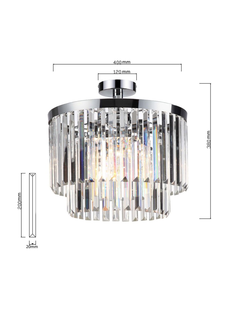 Light Prestige Vetro plafon E14 transparentny/chrom LP-2910/4C