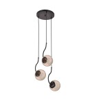 Lampy wiszące - Light Prestige Hook 3 wiszaca czarna E27 czarny/ bursztynowy klosz LP-125/3P BK - product 1