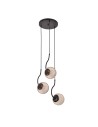 Light Prestige Hook 3 wiszaca czarna E27 czarny/ bursztynowy klosz LP-125/3P BK