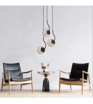 Lampy wiszące - Light Prestige Hook 3 wiszaca czarna E27 czarny/ bursztynowy klosz LP-125/3P BK - product 2