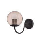 Kinkiety - Light Prestige Hook kinkiet czarny E27 czarny/ bursztynowy klosz LP-125/1W BK - product 1