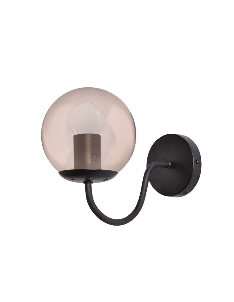 Light Prestige Hook kinkiet czarny E27 czarny/ bursztynowy klosz LP-125/1W BK