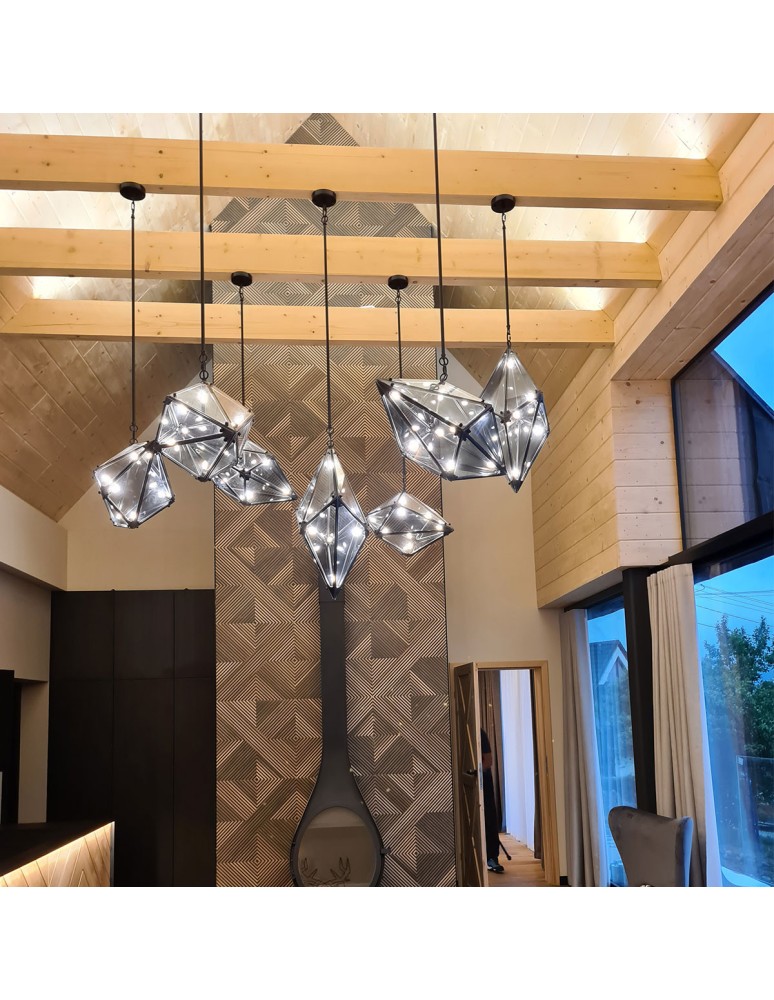 Light Prestige Konstelacja pionowa wisząca G9 czarny / dymny LP-055/1P BK Light Prestige Konstelacja pionowa wisząca G9 czarny / dymny LP-055/1P BK