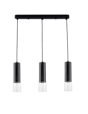 Light Prestige Manacor Lampa wisząca GU10 3x50W czarny/transparentny LP-232/3L BK