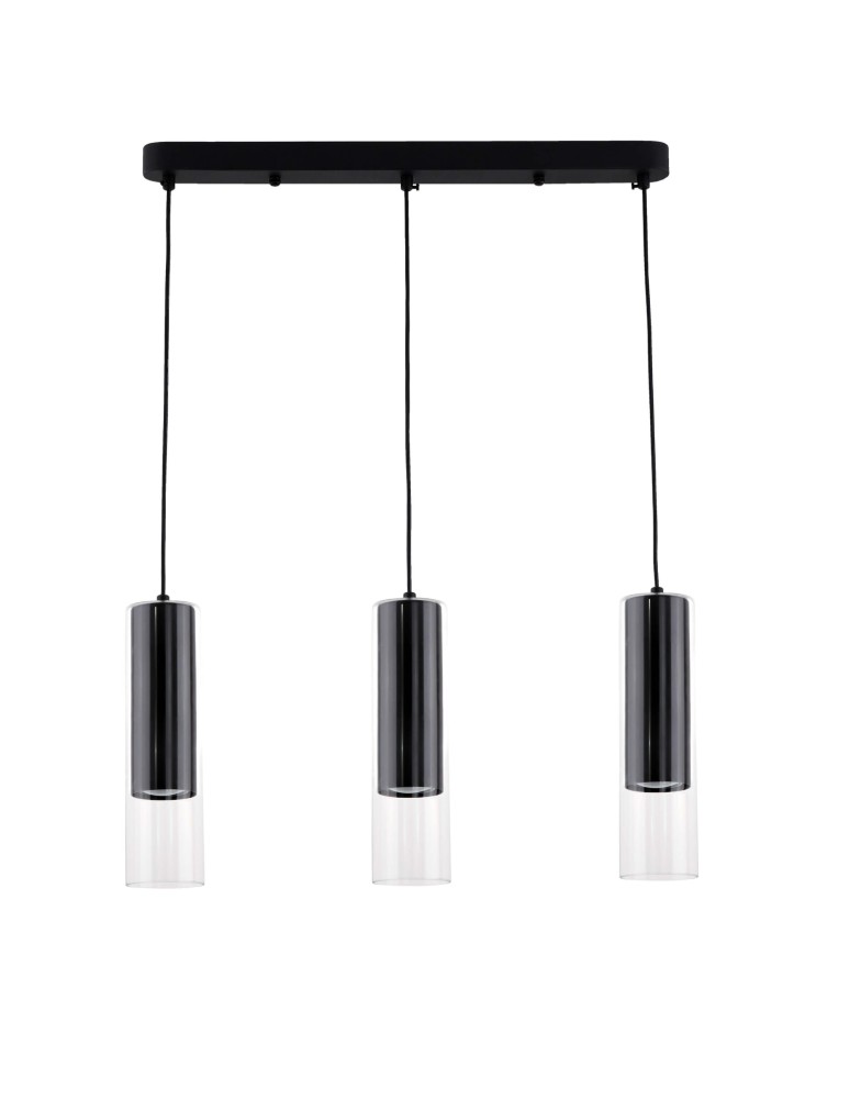 Light Prestige Manacor Lampa wisząca GU10 3x50W czarny/transparentny LP-232/3L BK Light Prestige Manacor Lampa wisząca GU10 3x50W czarny/transparentny LP-232/3L BK