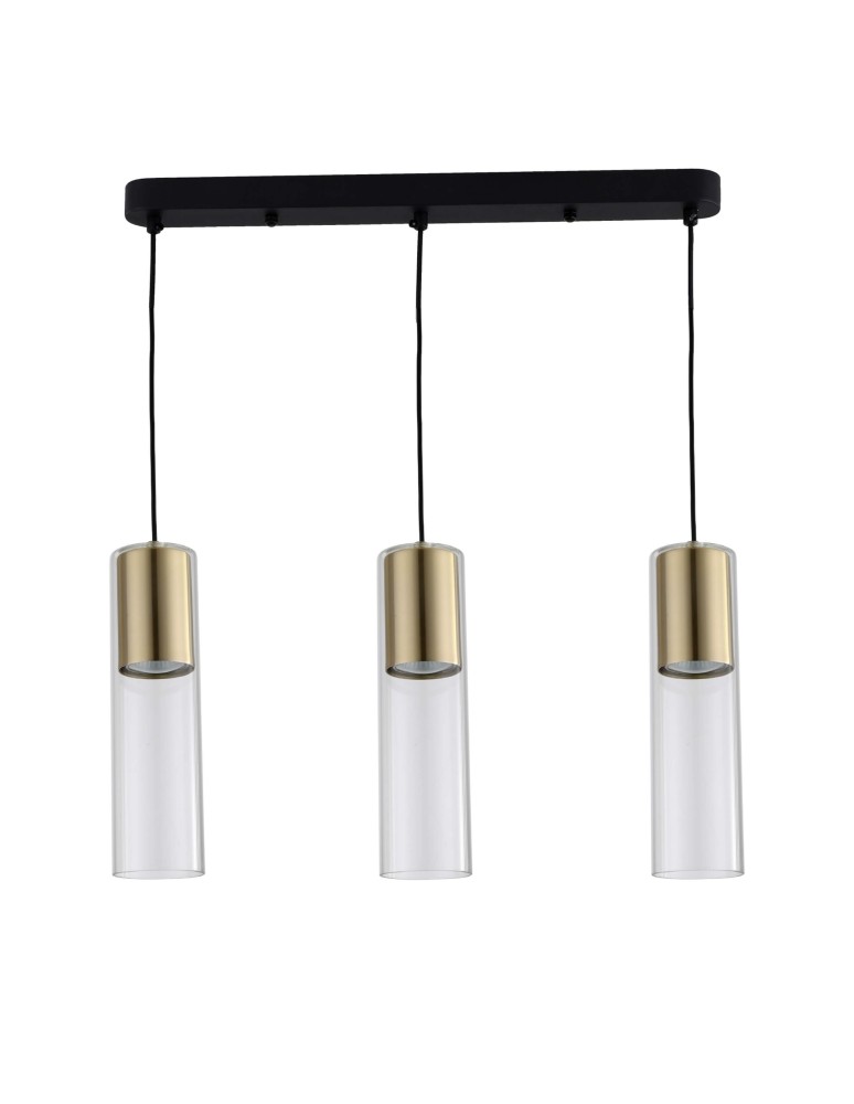 Light Prestige Manacor Lampa wisząca GU10 3x50W złoty/transparentny LP-232/3L GD Light Prestige Manacor Lampa wisząca GU10 3x50W złoty/transparentny LP-232/3L GD