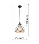 Light Prestige Nola wisząca czarna E27 czarny / biały LP-076/1P BK Light Prestige Nola wisząca czarna E27 czarny / biały LP-076/1P BK