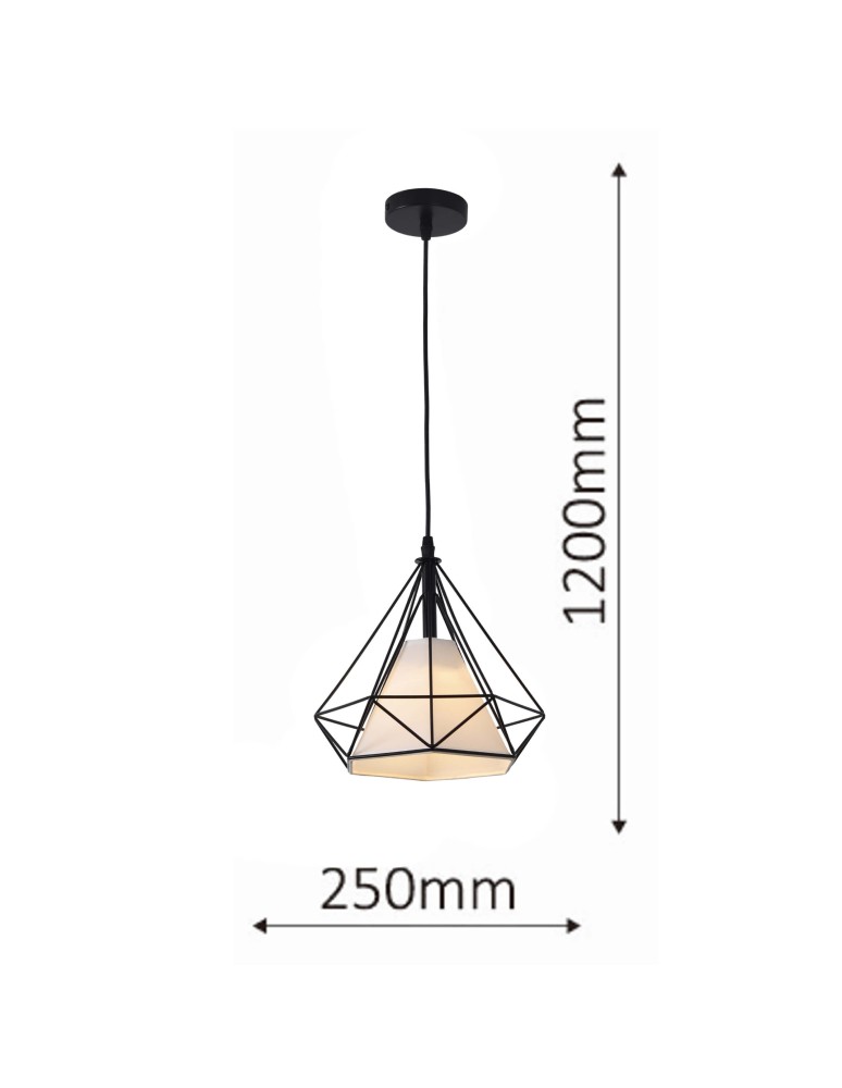 Light Prestige Nola wisząca czarna E27 czarny / biały LP-076/1P BK Light Prestige Nola wisząca czarna E27 czarny / biały LP-076/1P BK