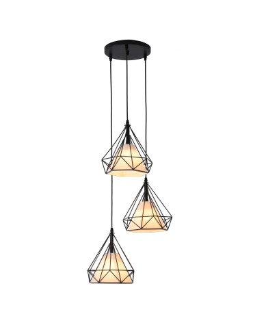 Light Prestige Nola 3 lampa wisząca czarna LP-076/3P BK 3xE27 czarny / biały