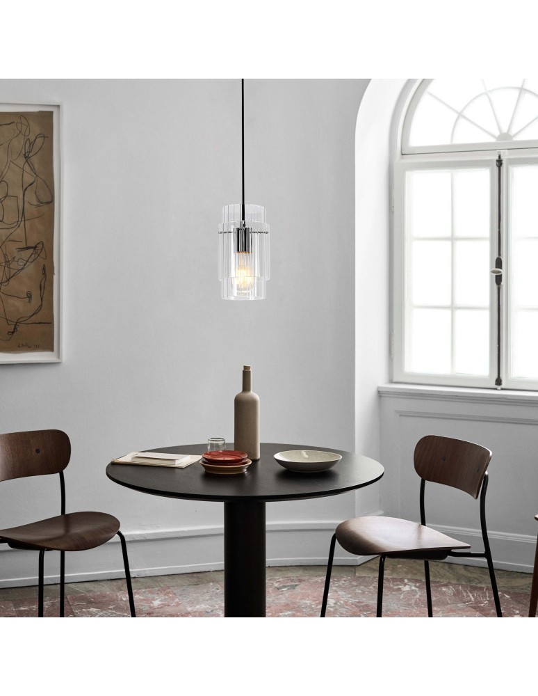 Light Prestige Savona Lampa wisząca E27 1x1W transparentny/srebrny LP-707/1P Light Prestige Savona Lampa wisząca E27 1x1W transparentny/srebrny LP-707/1P