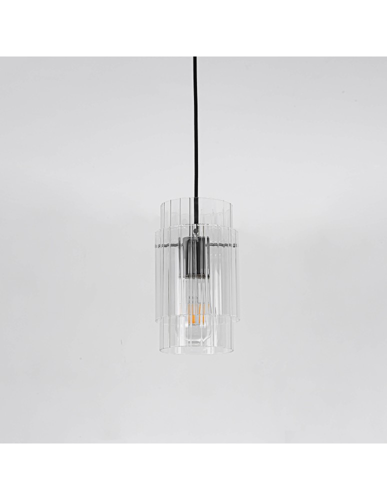 Light Prestige Savona Lampa wisząca E27 1x1W transparentny/srebrny LP-707/1P Light Prestige Savona Lampa wisząca E27 1x1W transparentny/srebrny LP-707/1P