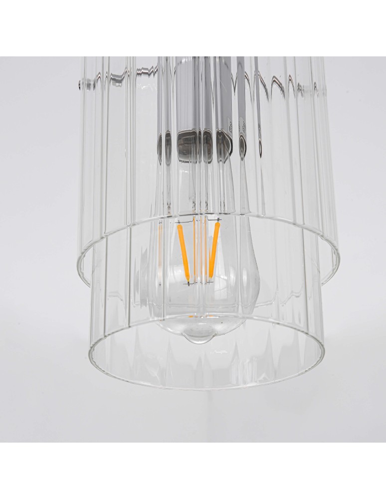 Light Prestige Savona Lampa wisząca E27 1x1W transparentny/srebrny LP-707/1P Light Prestige Savona Lampa wisząca E27 1x1W transparentny/srebrny LP-707/1P