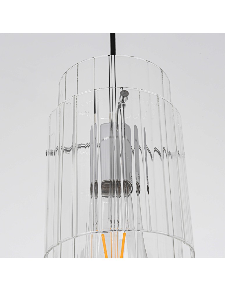 Light Prestige Savona Lampa wisząca E27 1x1W transparentny/srebrny LP-707/1P Light Prestige Savona Lampa wisząca E27 1x1W transparentny/srebrny LP-707/1P