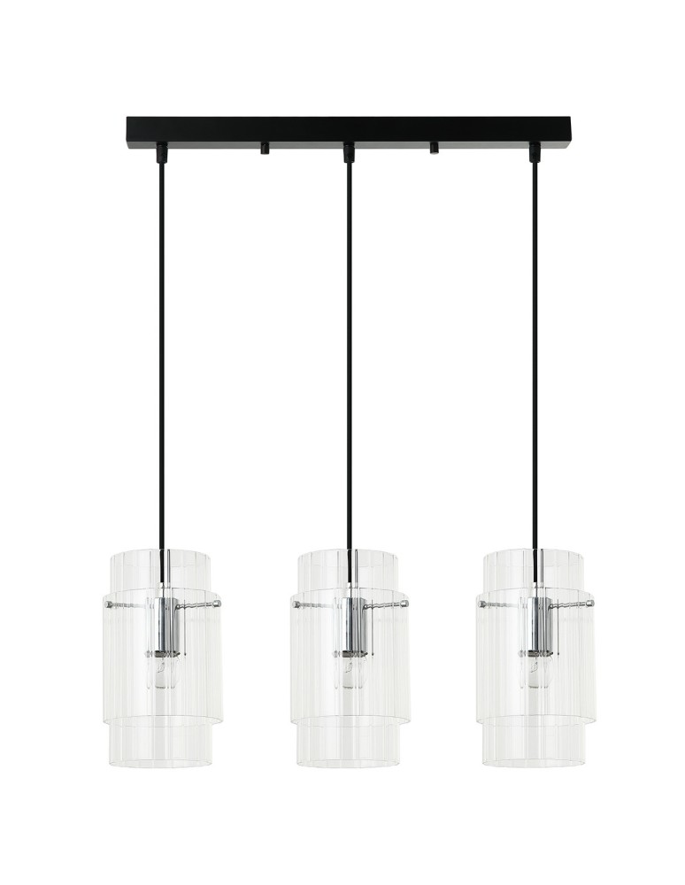Light Prestige Savona Lampa wisząca E27 3x40W transparentny/srebrny LP-707/3L Light Prestige Savona Lampa wisząca E27 3x40W transparentny/srebrny LP-707/3L