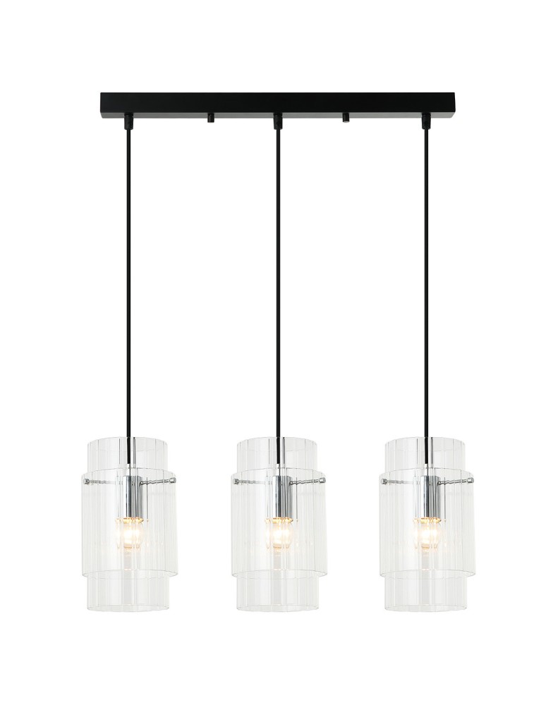 Light Prestige Savona Lampa wisząca E27 3x40W transparentny/srebrny LP-707/3L Light Prestige Savona Lampa wisząca E27 3x40W transparentny/srebrny LP-707/3L