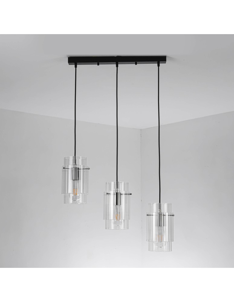 Light Prestige Savona Lampa wisząca E27 3x40W transparentny/srebrny LP-707/3L Light Prestige Savona Lampa wisząca E27 3x40W transparentny/srebrny LP-707/3L