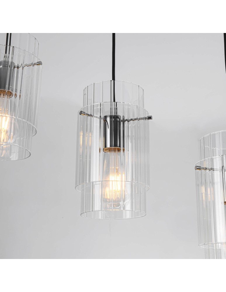 Light Prestige Savona Lampa wisząca E27 3x40W transparentny/srebrny LP-707/3L Light Prestige Savona Lampa wisząca E27 3x40W transparentny/srebrny LP-707/3L