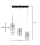 Light Prestige Savona Lampa wisząca E27 3x40W transparentny/srebrny LP-707/3L Light Prestige Savona Lampa wisząca E27 3x40W transparentny/srebrny LP-707/3L