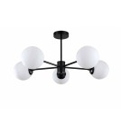 Lampy sufitowe - Light Prestige Roma Lampa wisząca E14 5x40W czarny/biały LP-1345/5P BK - product 1