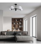 Lampy sufitowe - Light Prestige Roma Lampa wisząca E14 5x40W czarny/biały LP-1345/5P BK - product 2