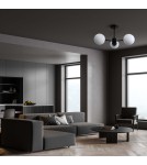 Lampy sufitowe - Light Prestige Roma Lampa wisząca E14 3x40W czarny/biały LP-1345/3P BK - product 2