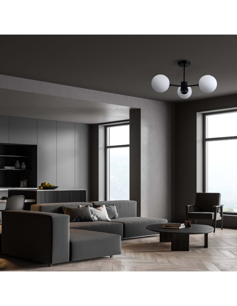 Light Prestige Roma Lampa wisząca E14 3x40W czarny/biały LP-1345/3P BK