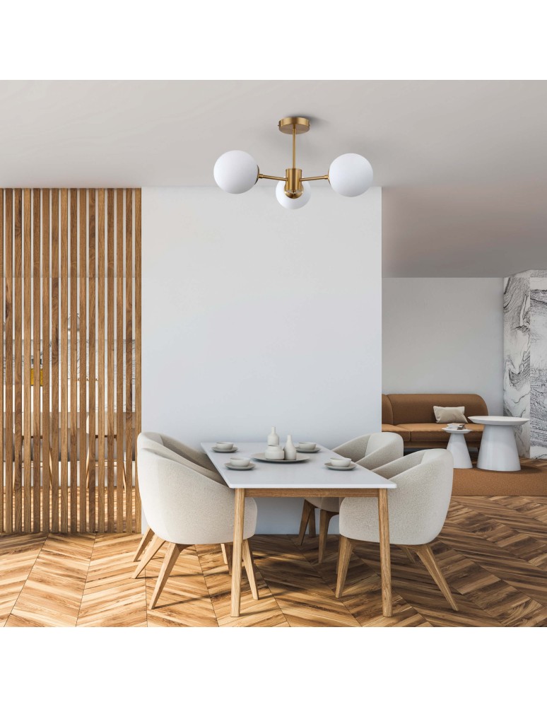 Light Prestige Roma Lampa wisząca E14 3x40W złoty/biały LP-1345/3P GD Light Prestige Roma Lampa wisząca E14 3x40W złoty/biały LP-1345/3P GD