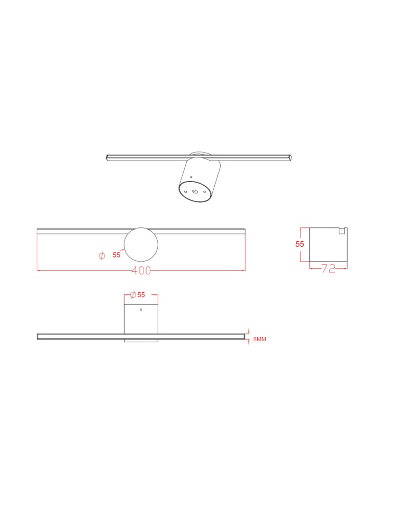 Light Prestige Modern Kinkiet LED 6W 800lm 3000K biały LP-777/1W M WH