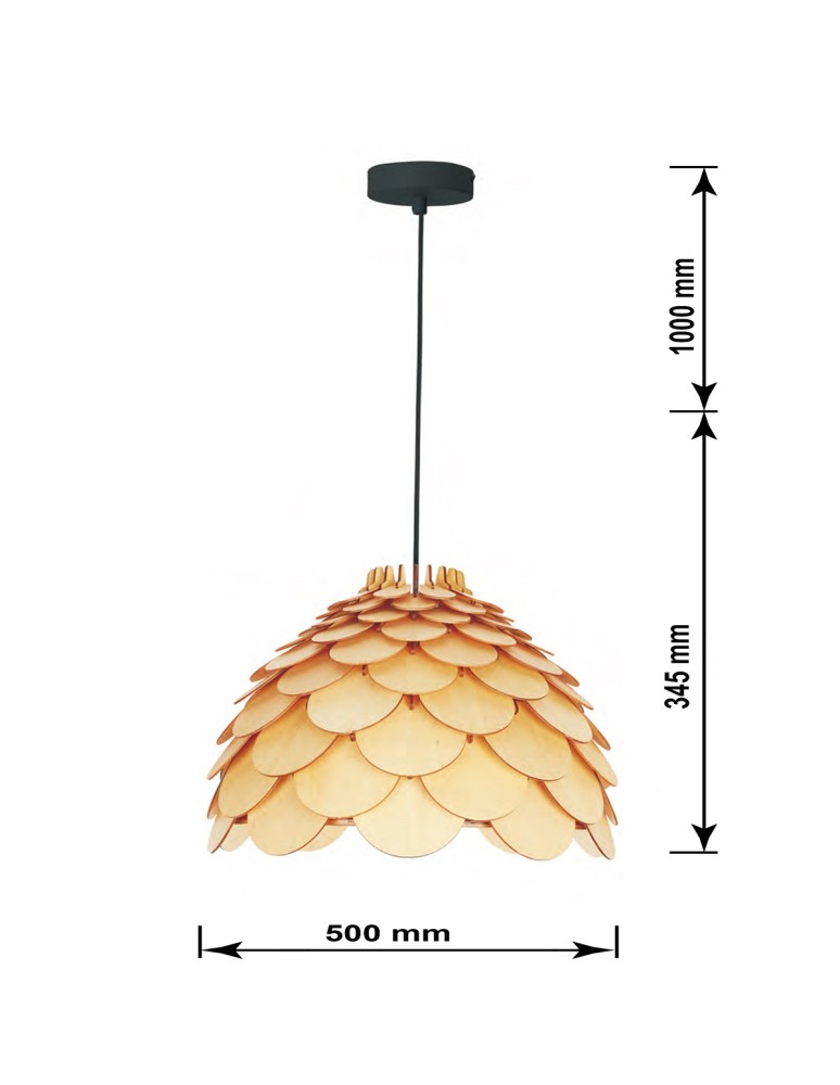 Light Prestige BURGO wisząca duża E27 drewna LP-101335/1P L Light Prestige BURGO wisząca duża E27 drewna LP-101335/1P L