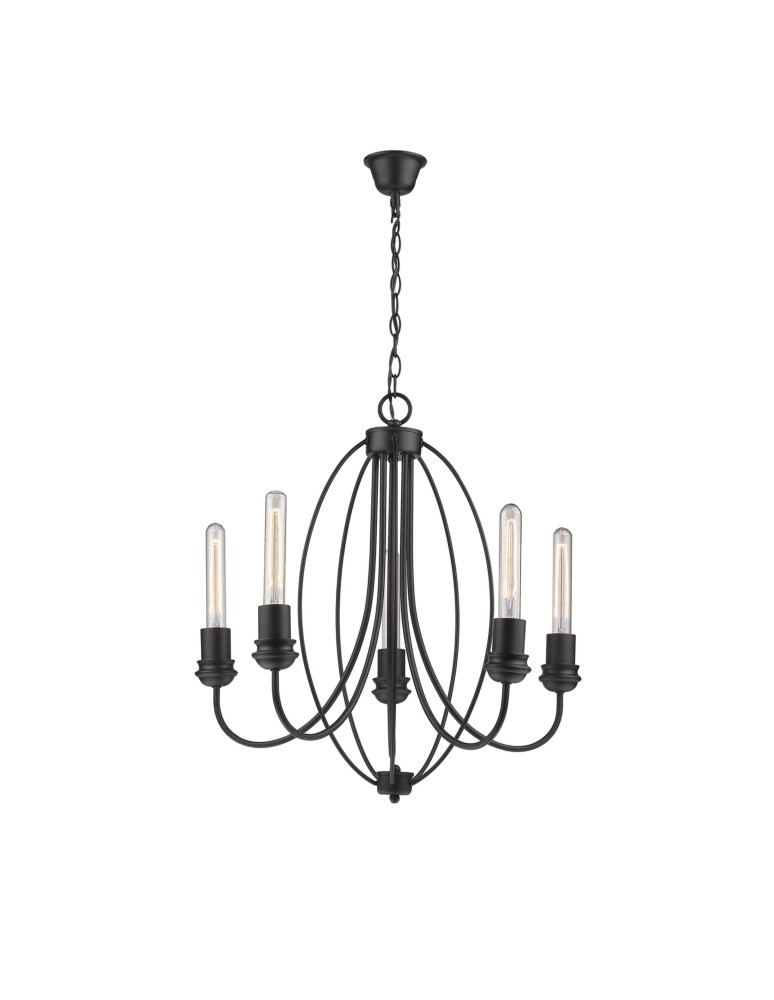 Light Prestige Canaria 5 wisząca E27 czarny LP-6704/5P