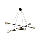 Lampy wiszące - Light Prestige Estrella 6 wisząca czarna E27 czarny + złoty LP-075/6P BK - product 1