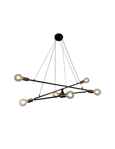 Light Prestige Estrella 6 wisząca czarna E27 czarny + złoty LP-075/6P BK