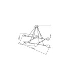 Lampy wiszące - Light Prestige Estrella 6 wisząca czarna E27 czarny + złoty LP-075/6P BK - product 3
