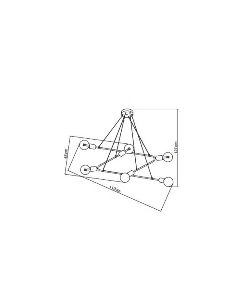 Lampy wiszące - Light Prestige Estrella 6 wisząca czarna E27 czarny + złoty LP-075/6P BK - product kolory-swiatla.pl 3