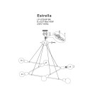 Lampy wiszące - Light Prestige Estrella 6 wisząca czarna E27 czarny + złoty LP-075/6P BK - product 4