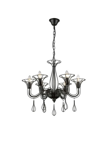 Light Prestige Tarragona 6 wisząca E14 czarny LP-6756/6P