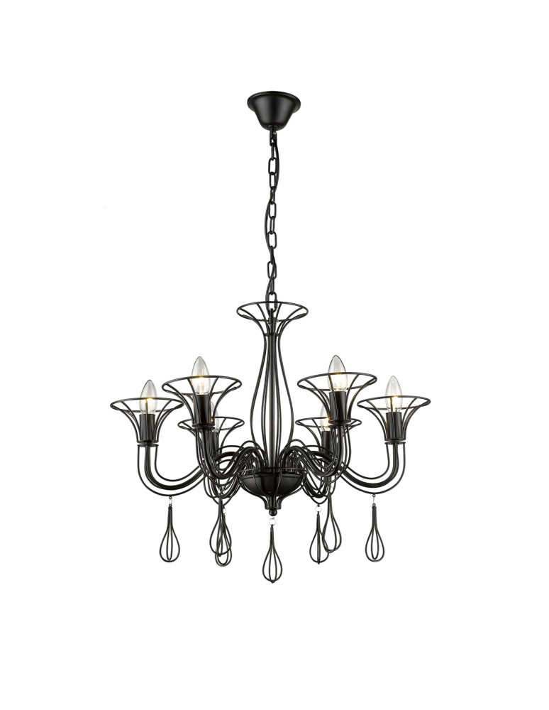 Light Prestige Tarragona 6 wisząca E14 czarny LP-6756/6P Light Prestige Tarragona 6 wisząca E14 czarny LP-6756/6P
