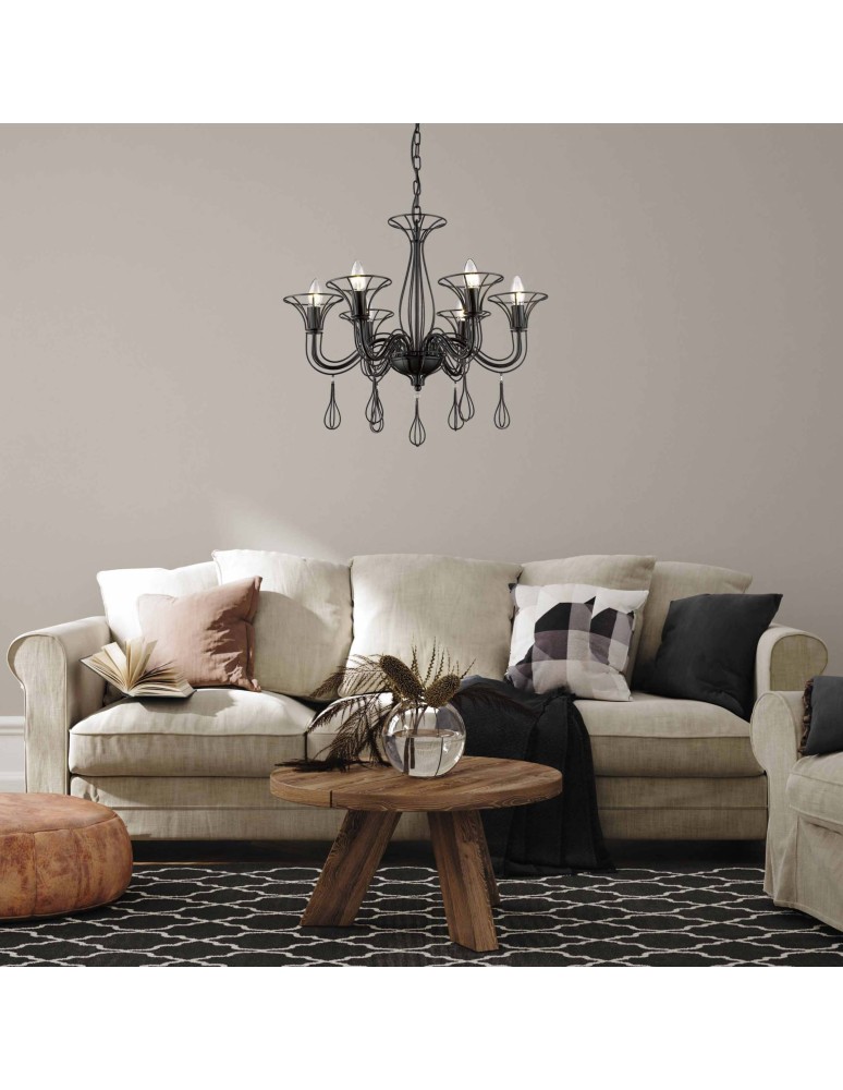 Light Prestige Tarragona 6 wisząca E14 czarny LP-6756/6P Light Prestige Tarragona 6 wisząca E14 czarny LP-6756/6P