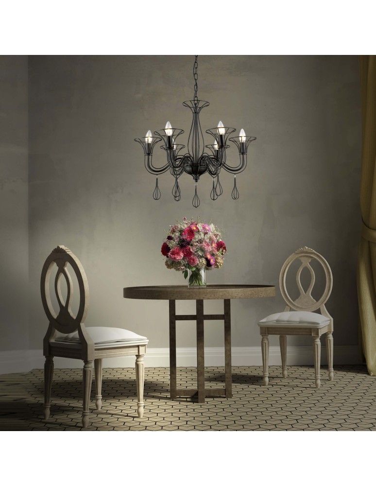 Light Prestige Tarragona 6 wisząca E14 czarny LP-6756/6P Light Prestige Tarragona 6 wisząca E14 czarny LP-6756/6P