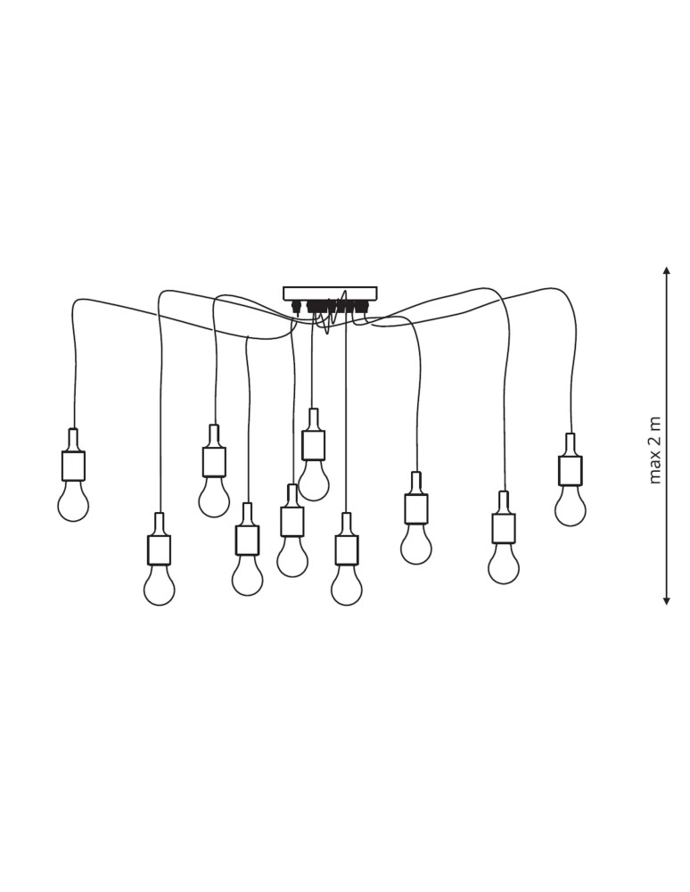 Lampy wiszące - Light Prestige Soleto 10 wisząca 10xE27 Czarny LP-90082/10P - product kolory-swiatla.pl 3