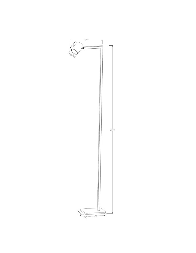 Light Prestige Snow podłogowa czarna 1xGU10 LP-731/1F BK Light Prestige Snow podłogowa czarna 1xGU10 LP-731/1F BK