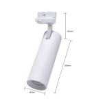 Light Prestige Magnum reflektor do szynoprzewodu 3F LED 1x20W biały LP-8120/3F WH Light Prestige Magnum reflektor do szynoprzewodu 3F LED 1x20W biały LP-8120/3F WH
