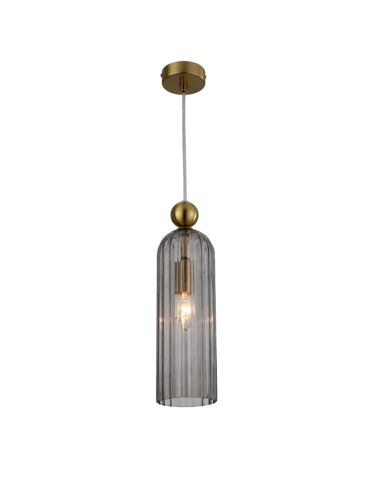 Light Prestige Piega Lampa wisząca E14 1x40W dymny/złoty LP-939/1P smoked Light Prestige Piega Lampa wisząca E14 1x40W dymny/złoty LP-939/1P smoked