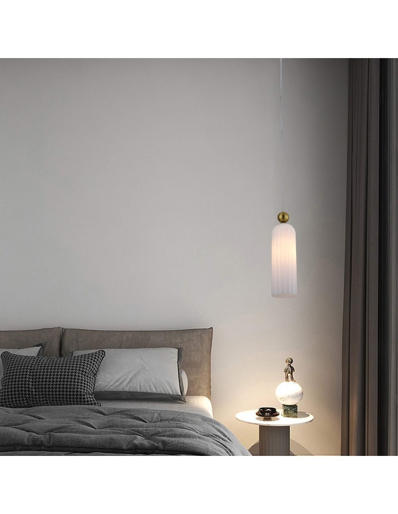 Light Prestige Piega Lampa wisząca E14 1x40W biały/złoty LP-939/1P white Light Prestige Piega Lampa wisząca E14 1x40W biały/złoty LP-939/1P white