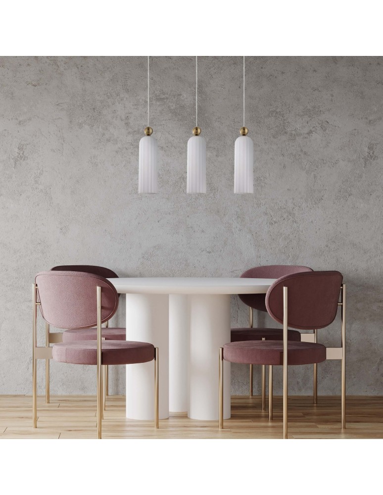 Light Prestige Piega Lampa wisząca E14 3x40W biały/złoty LP-939/3L white Light Prestige Piega Lampa wisząca E14 3x40W biały/złoty LP-939/3L white