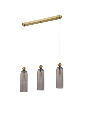Light Prestige Piega Lampa wisząca E14 3x40W dymny/złoty LP-939/3L smoked