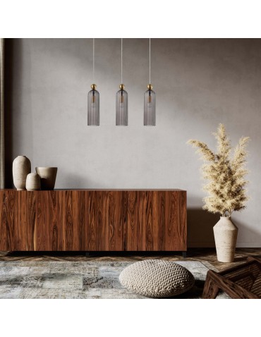 Light Prestige Piega Lampa wisząca E14 3x40W dymny/złoty LP-939/3L smoked - product 2