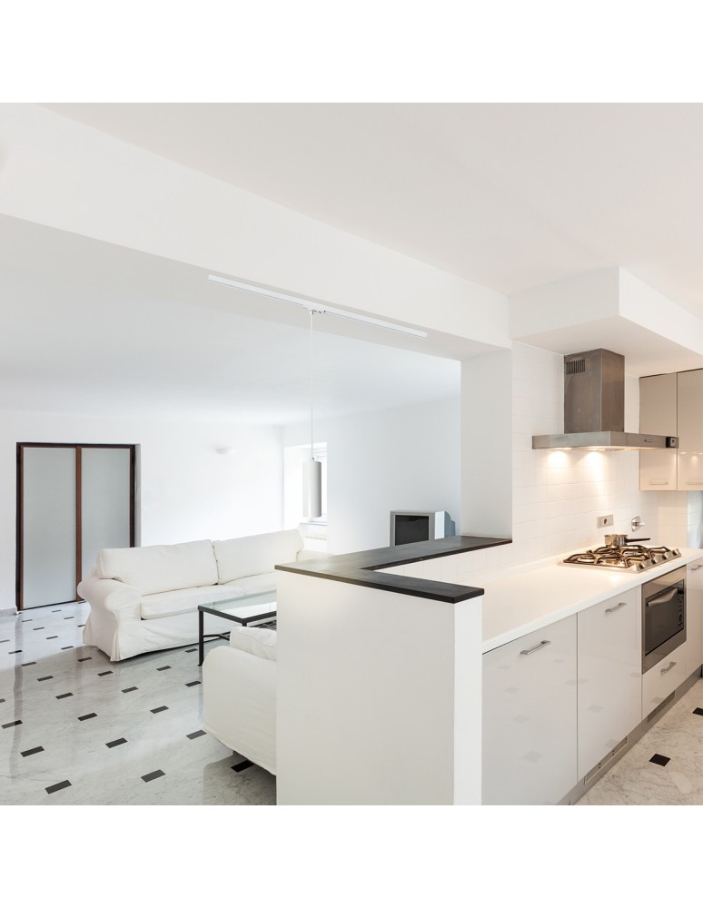 Lampy do szynoprzewodów 3 fazowych - Light Prestige Snow wiszący 3F biała  1xGU10 LP-731/1P 3F WH - product kolory-swiatla.pl 2